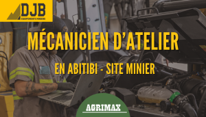 Mécanicien d'Atelier pour DJB Équipements miniers